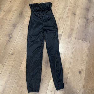 Fashion Nova Satin Strapless Jumpsuit Size S